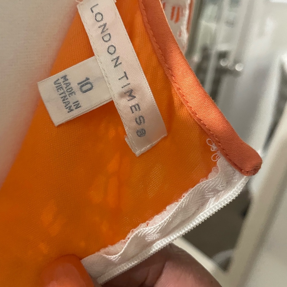 London Times Orange Midi Dress